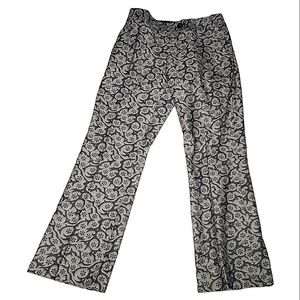 Etcetera Jacquard Trouser Sz 8 Straight Leg Pants Neutral Cotton Stretch Career